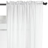 50-Inch by 63-Inch Faux Silk Luster Pole Top Panel, Off white