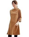 Angeliebe エンジェリーベ 授乳 口 付 起毛 スライバー ボトル ネック 袖口 パフ ワンピース S ～ M キャメル