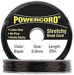 Powercord Elastic Cord Brown 0.8mm Diameter 27.3 Yards / 25 Meters