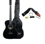 38 Black Cutaway Acoustic Guitar with Gig Bag and Accessories