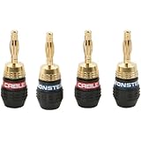 Monster QuickLock MKII Gold Banana Connectors For Easy Self Crimping Terminations - 2 pr (Discontinued by Manufacturer)