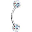 Crystal Aurora Ferido Ball Eyebrow Ring MADE WITH SWAROVSKI ELEMENTS