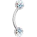 Crystal Aurora Ferido Ball Eyebrow Ring MADE WITH SWAROVSKI ELEMENTS