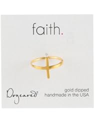 Dogeared Sterling Silver Faith Large Sideways Cross Ring