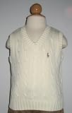 Polo By Ralph Lauren Boys Cable Knit Sweater Vest w/ Polo Pony Logo