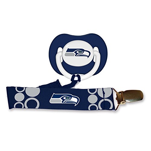 Baby Fanatic Pacifier with Clip, Seattle Seahawks