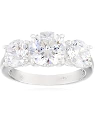 Sterling Silver Swarovski Zirconia 4cttw Round 3 Stone Anniversary Ring