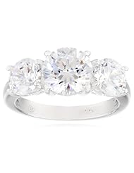 Sterling Silver Swarovski Zirconia 4cttw Round 3 Stone Anniversary Ring
