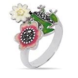 Designer Inspired Enamel Nature Frog Ring