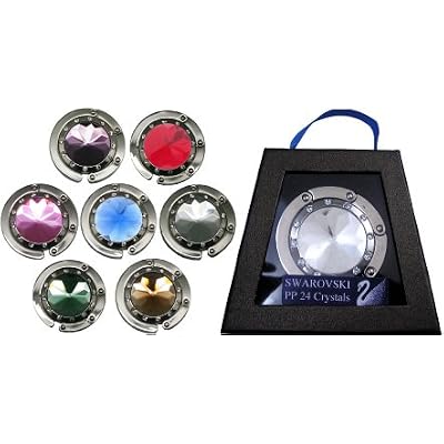 Swarovski Crystal Folding Purse Hook Handbag Hanger 7 Piece Assortment