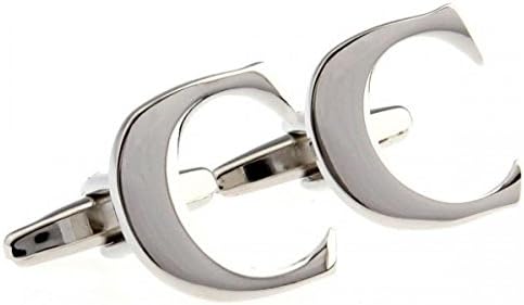 SunShine Day Custom Cuff Links Silver Letter C Cufflinks