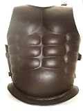 Roman Chest Plate - Brown Leather and Metal - Breastplate Costume