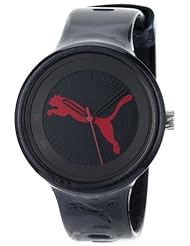 PUMA Womens PU910682011 Slick "Big Cat" Metallic Black Watch