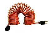 Slinky Coiled Extension Cord 12 Gauge 15 Amps - Extends From 10 in. to 20 ft.