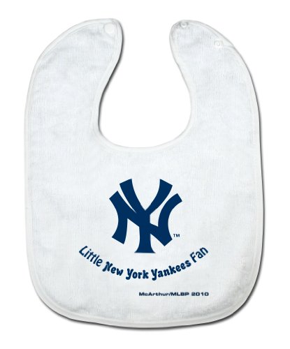 MLB New York Yankees White Snap Bib with Team Logo
