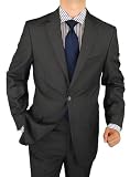 41ivF FEyuL. SL160  Salvatore Exte Wool Feel Mens Suit 2 Button Jacket Flat Front Pants Charcoal Gray