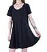Favelem Womens Short Sleeve Comfy Flowy Loose Fit Long Tunic Top T shirt Dresses