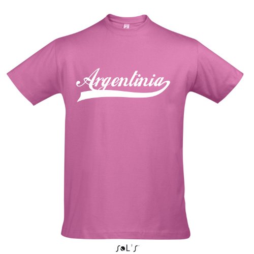 T-Shirt – Argentinia Oldschool Argentinien LÄNDERSHIRT EM / WM FAN Trikot S-XXL , Orchid pink – weiß , XL