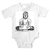 Onesie with black and white, religion, Japan, sculpture, symbol, sign, Buddha, emblem, statue, Asia