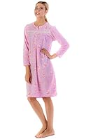 Casual Nights Women's Cozy Long Sleeve Fleece Nightgown
