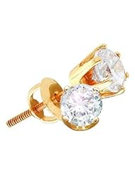 1 cttw 14k White Gold Diamond Mens Round Studs (Real Diamonds: 1 cttw)