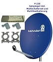 P220 Zehnder Sat Spiegel AY 80-99 blau Set Multischalter 2 LNBs