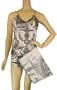 Black Toile French Elegant Design Baby Doll Pajamas Shorts and Camisole set with travel pouch ~ 3 sizes, Extra Small