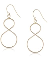 14k Italian Yellow Gold Infinity Figure 8 Dangle Earrings