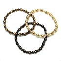 Freshwater Cultured Pearl Chocolate and Smoky Quartz, Golden and Smoky Quartz, and Champagne and Citrine Stretch Bracelets, Set of 3, 7.5"