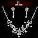 AS328 Schmuckset Collier Strass echte Süßwasserperlen Brautschmuck Hochzeit