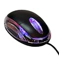 USB LED Optical Wired Scroll Wheel Mini Mouse Mice For PC Laptop - Black