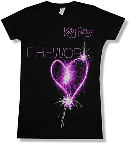 Juniors Katy Perry "Firework" Black Baby Doll T-Shirt (Small)