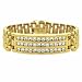 18K Gold over Sterling Silver Hip Hop Iced CZ Bling Bling Men's Bracelet