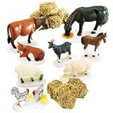 Department 56 Set of 8 Farm Animal Figurined Handpainted Porcelain