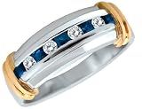 Sapphire and Diamond Ring in White and Yellow Gold