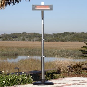 Stainless Steel Glass Face Offset Patio Heater - Grandin Road