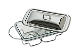 Premier Housewares 2.2 Litre Rectangle Stainless Steel Food Warmer with Marinex Glass Dish