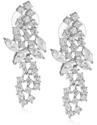 CZ by Kenneth Jay Lane "Elegant Cubic Zirconia" Rhodium-Plated Post Earrings