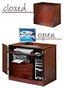 IT STORAGE - Hideaway Workstation / Desk Cabinet - Mahogany
