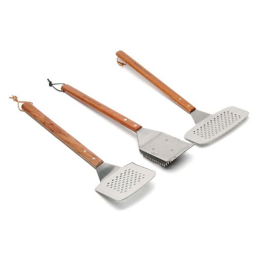 Charcoal Companion Big Head Rosewood Handle Grilling Tongs