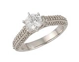 14K White Gold ring with 66 round diamonds (center stone not included)