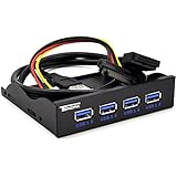 Tendak USB 3.0 4-Ports 3.5 inch Metal Front Panel USB Hub with 15 Pin SATA Power Connector [ 20 Pin Connector & 2ft Adapter Cable]