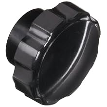 DimcoGray Black Phenolic Fluted Torque Knob, Brass Insert: 3/8-16" Thread x 1/2" Depth, 2-3/8" Diameter x 1-5/16" Height x 1-1/4" Hub Dia x 5/8" Hub Length