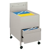 Safco Locking Mobile Tub File with Drawer, Legal Size Putty