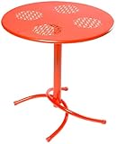 IMAGE OF Alfresco Home Daisy Mesh 27-1/2-Inch Round Bistro Table, Blood Orange