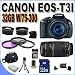 Canon EOS Rebel T3i 18 MP CMOS Digital SLR Camera and DIGIC 4 Imaging with EF-S 18-55mm f/3.5-5.6 IS Lens & Canon 75-300 Lens + 58mm 2x Telephoto lens + 58mm Wide Angle Lens (4 Lens Kit!!!!!!) W/32GB SDHC Memory+ 2 Extra Batteries + Charger + 3 Piece Filter Kit + UV Filter + Full Size Tripod + Case +Accessory Kit