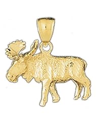 Dazzlers Solid 14k Gold Moose Charm Pendant Available in three colors from jewelsberry (weights: 5.4 grams only)