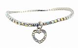 Anklet - A19 - Swarovski (tm) Crystal - Stretch ~ Clear AB w/ Heart Charm