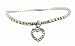 Anklet - A19 - Swarovski (tm) Crystal - Stretch ~ Clear AB w/ Heart Charm