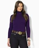 Lauren by Ralph Lauren Plus Size Sweater, Jillian Long Sleeve Turtleneck Black 2X
